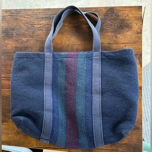 Vintage handwoven Navy Blue Tote Bag